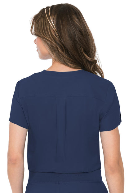 Med Couture 2432 Insight 1 Pocket Tuck-In Top Navy Back