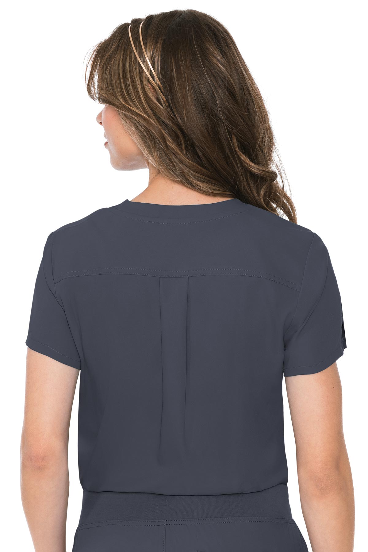 Med Couture 2432 Insight 1 Pocket Women's Tuck-In Top Pewter Back