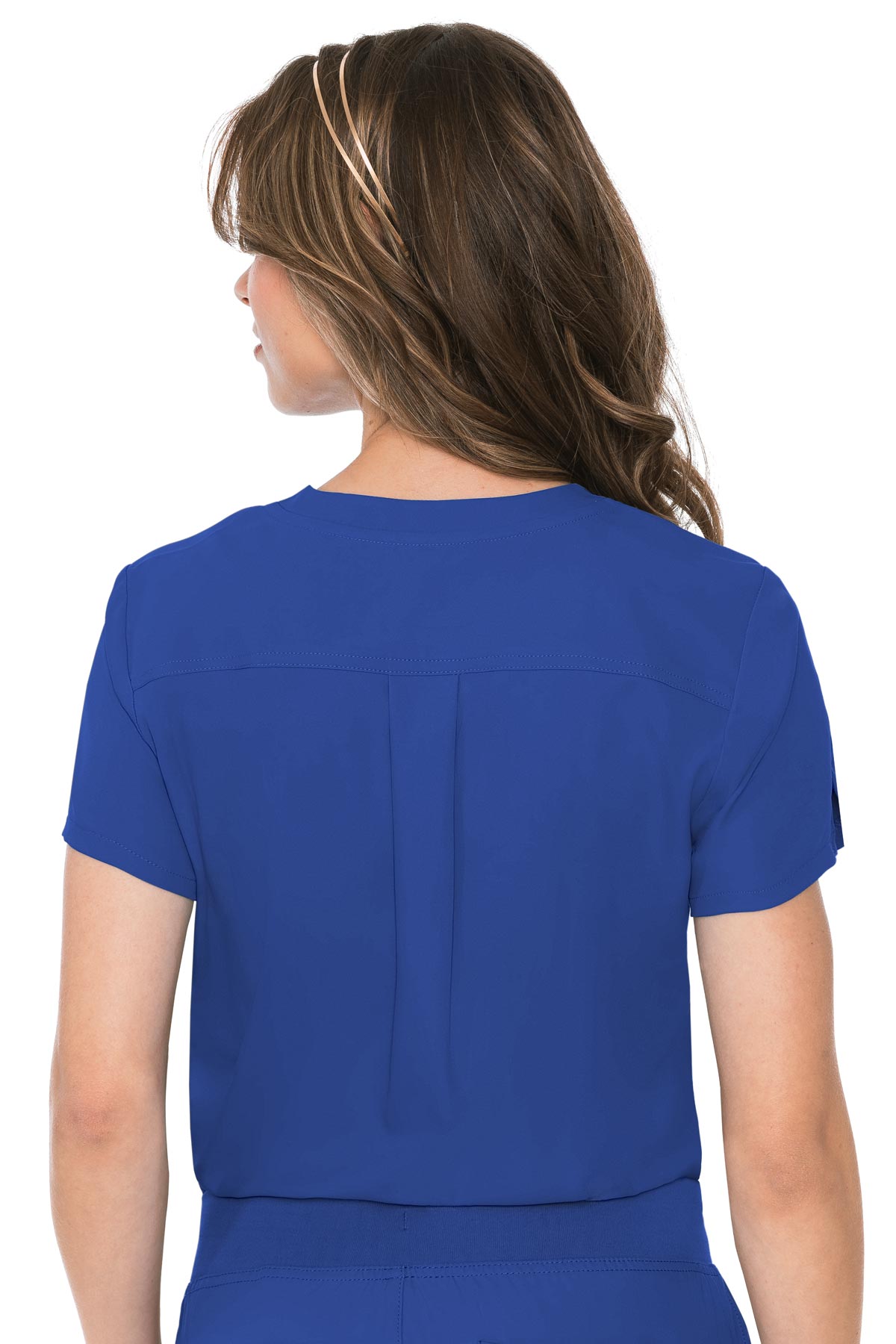 Med Couture 2432 Insight 1 Pocket Women's Tuck-In Top Royal Back