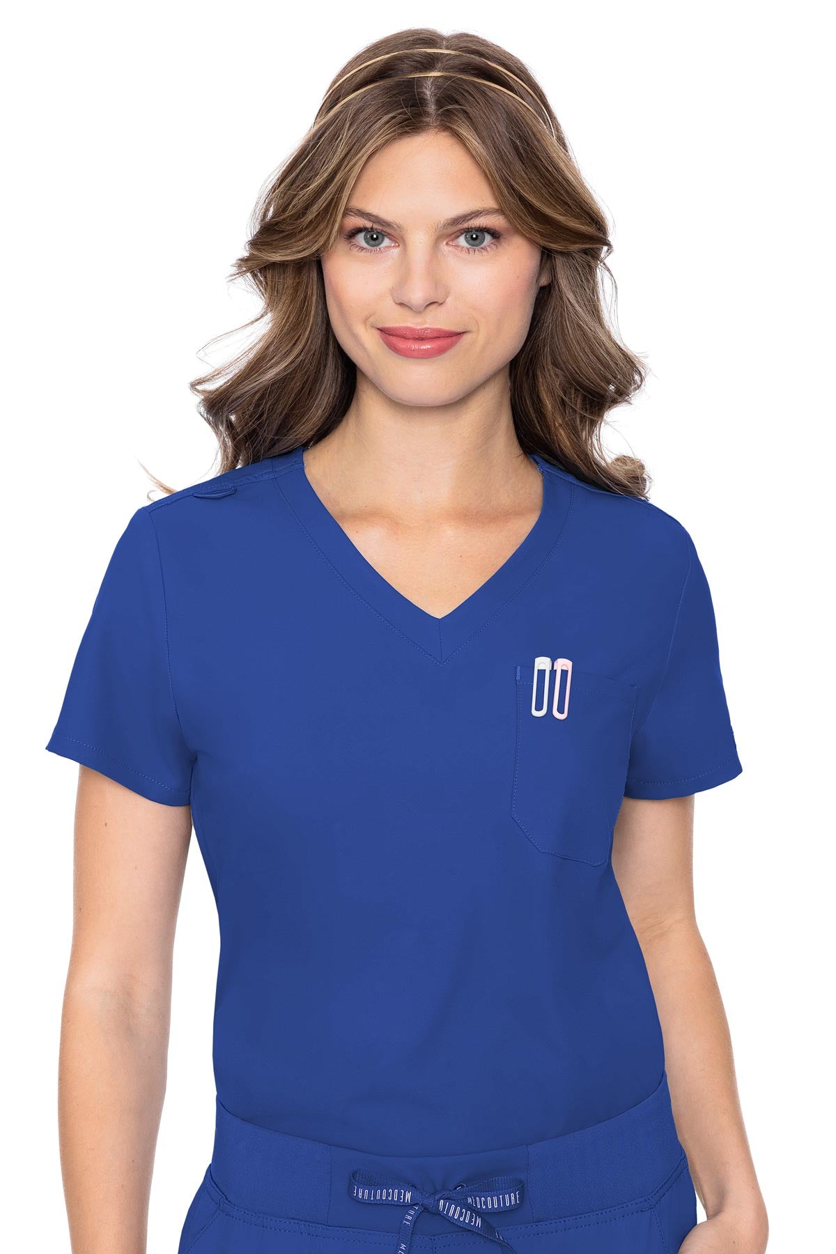 Med Couture 2432 Insight 1 Pocket Women's Tuck-In Top Royal