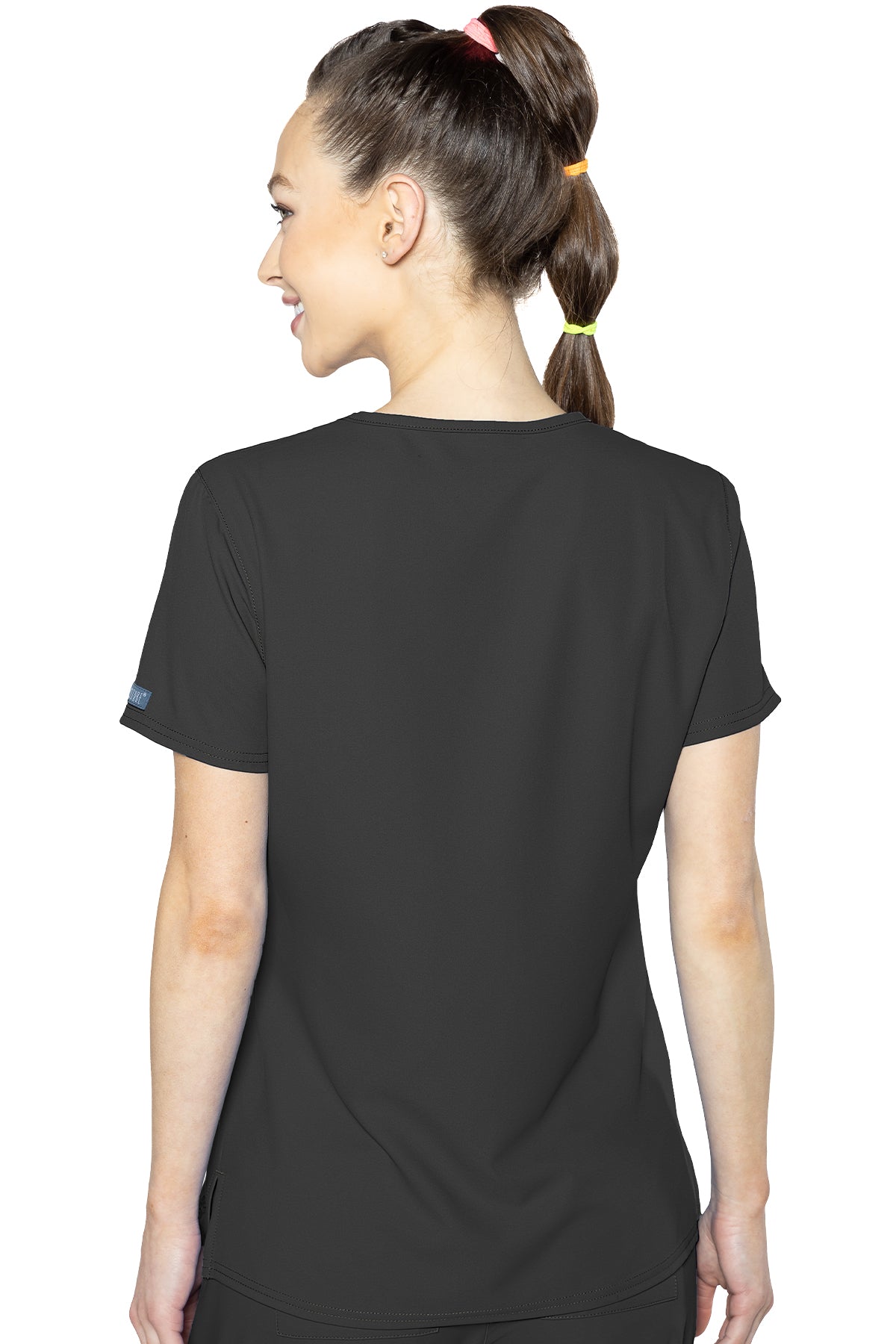 Med Couture 2468 Insight Side Pocket V-Neck Top black back