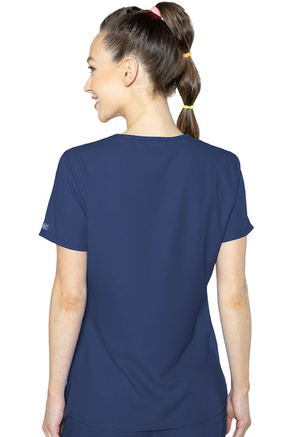 Med Couture 2468 Insight Side Pocket V-Neck Top navy back