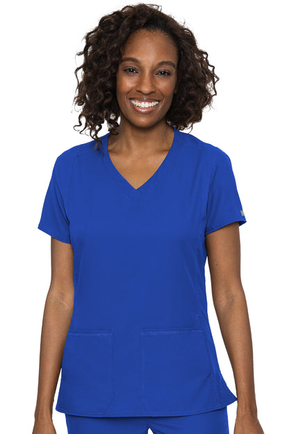 Med Couture 2468 Insight Side Pocket V-Neck Top royal