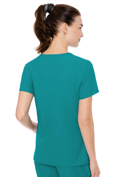 Med Couture 2468 Insight Women's V-Neck Top Teal Back