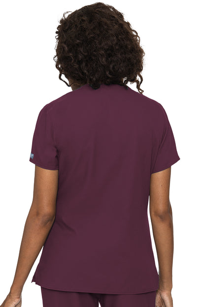 Med Couture 2468 Insight Side Pocket V-Neck Top wine back