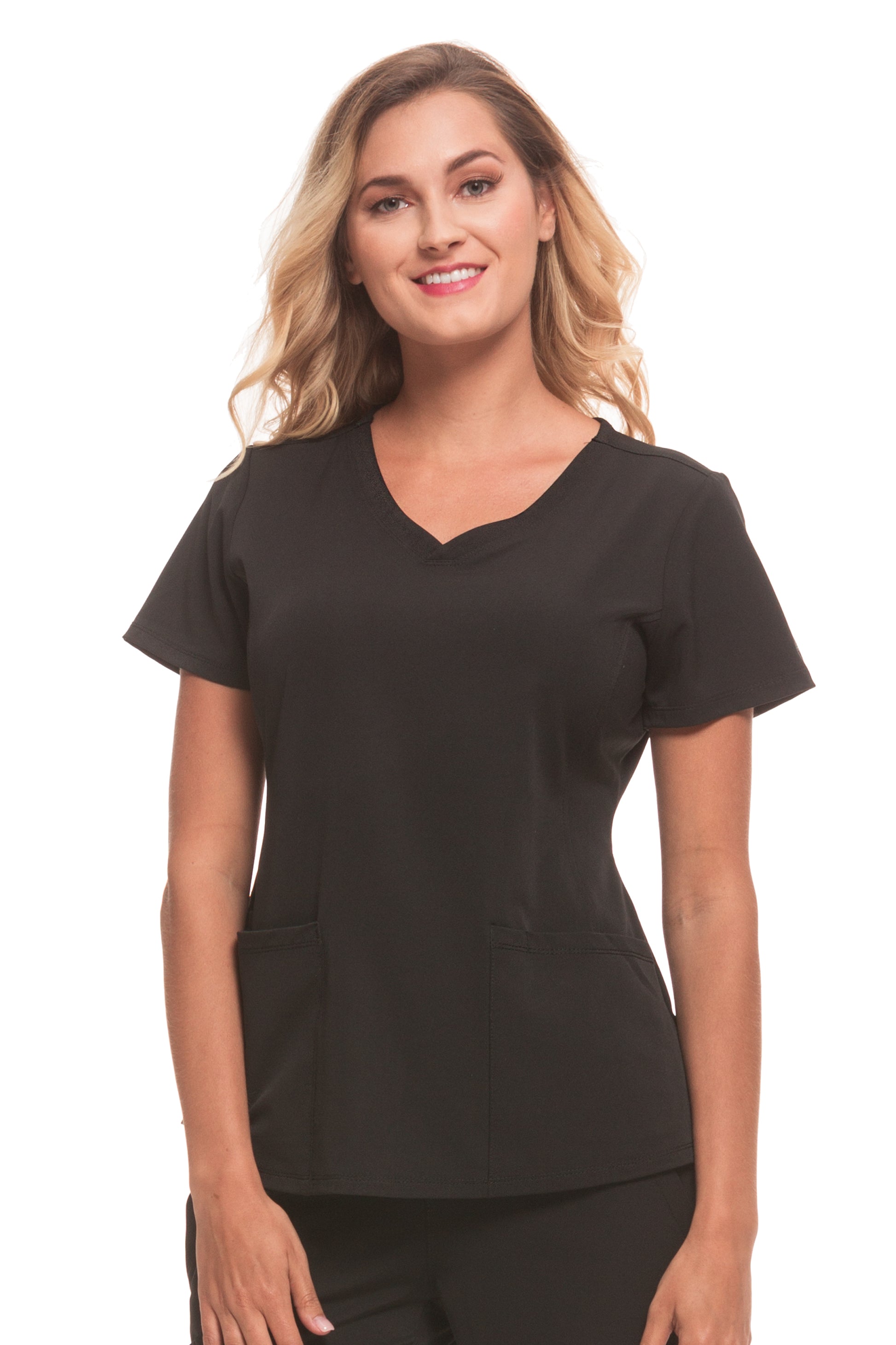 Heal Wear Heal + Wear Women Scrubs Top V-Neck Short Sleeve Female Medical with Pockets Regular Fit 4 Way Stretch Wine S, Adult Unisex, Size: Small