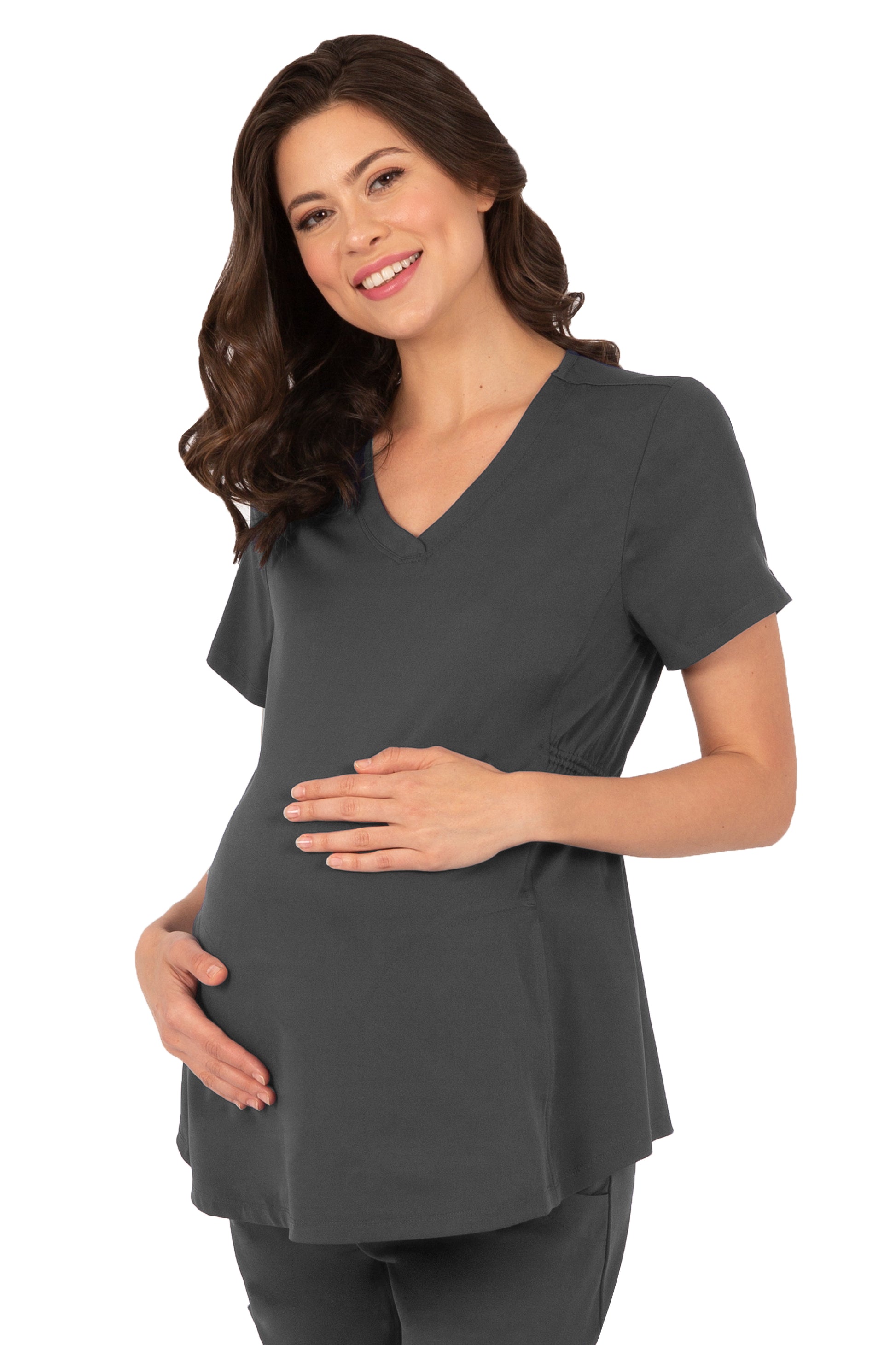 Healing Hands HHWorks 2510 Mila Maternity Top Pewter