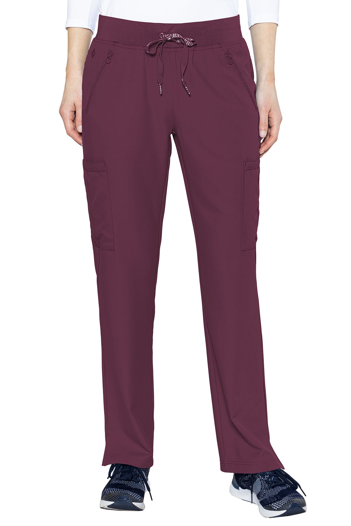 Med Couture 2702 Insight Women's Zipper Pocket Pant - PETITE Wine Front