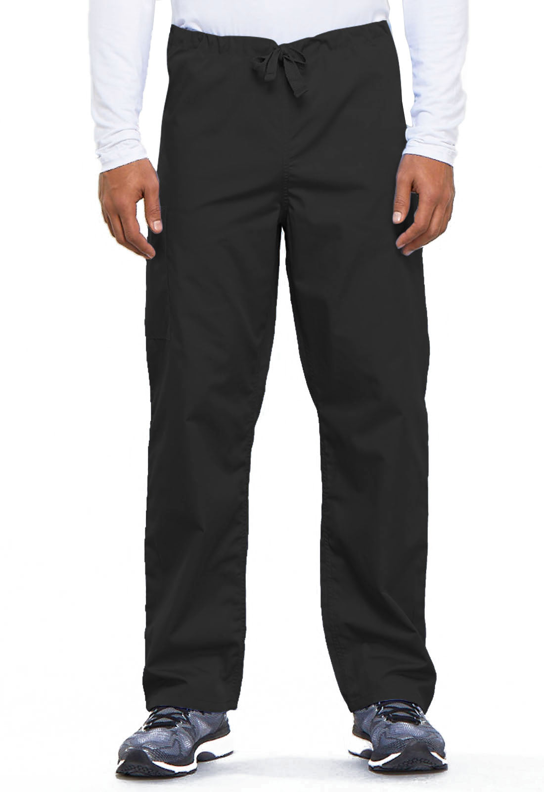 Cherokee Workwear Originals 4100 Unisex Scrub Pant - SHORT Black Front 