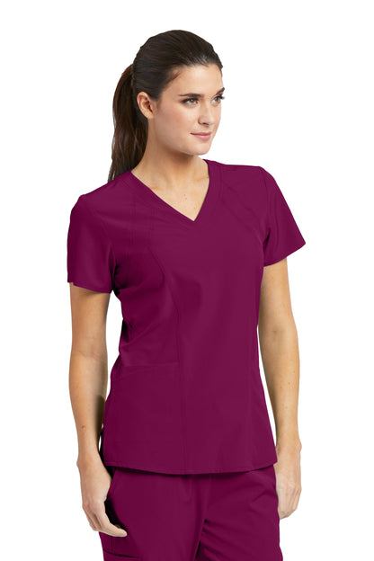 Barco One 5105 Women's Racer V-Neck Top Wine