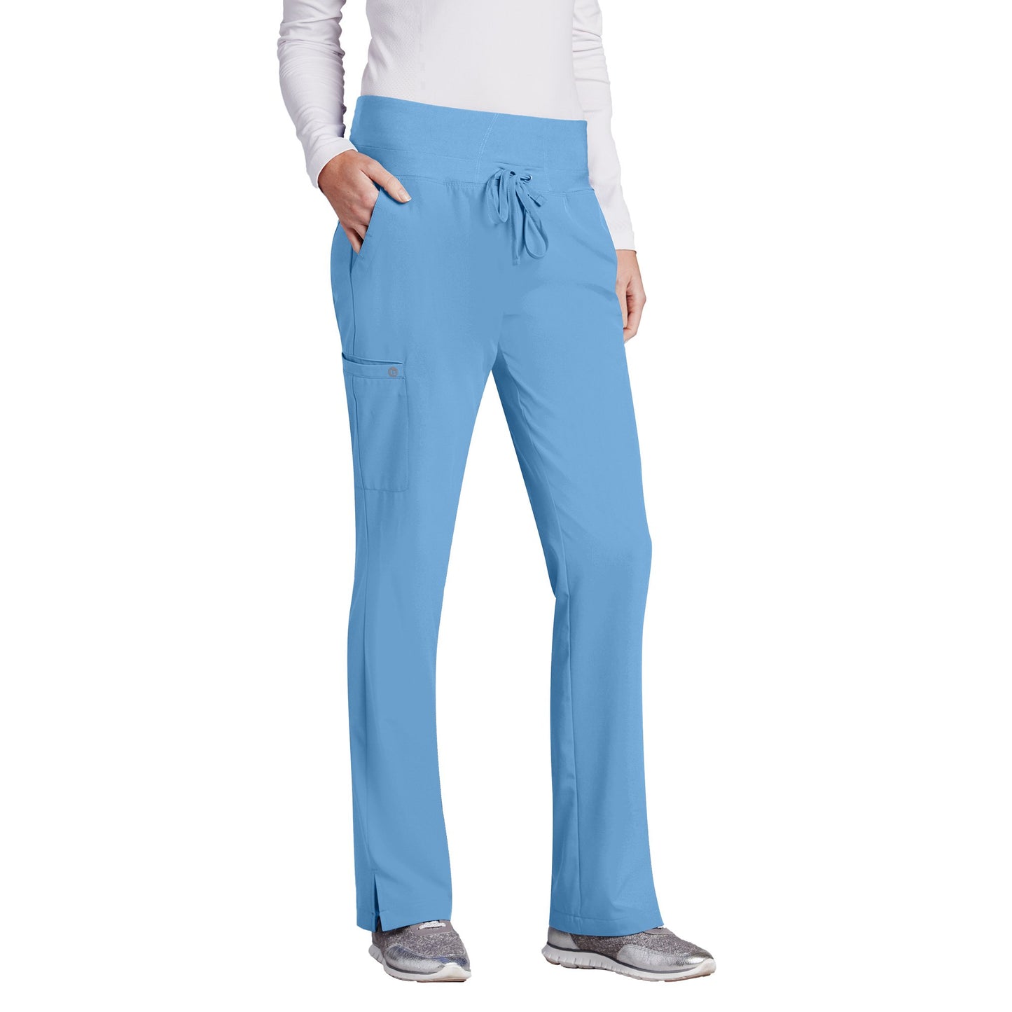 Barco One 5206 Women's Stride Yoga Straight Leg Cargo Pant - PETITE Ceil Blue