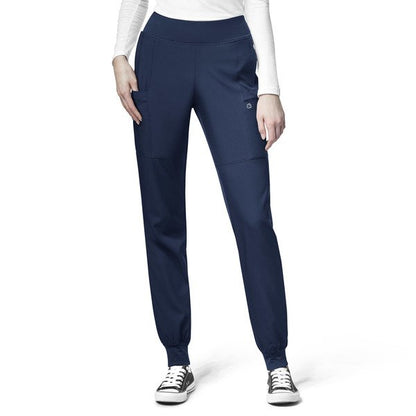 WonderWink W123 Women's 5555 Yoga Waist Jogger Scrub Pant Navy Front 