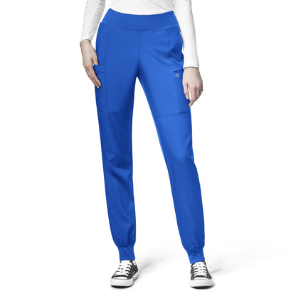 WonderWink123 5555 Women's Yoga Waist Jogger Scrub Pant Royal Front