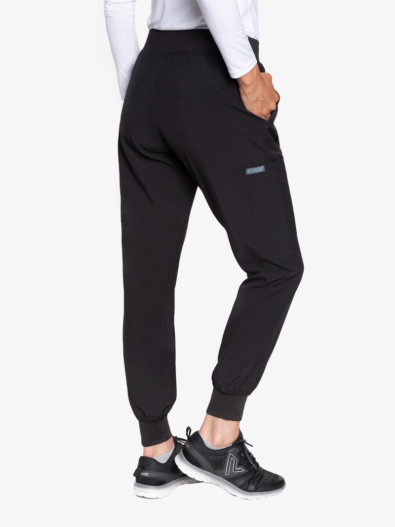 Med Couture Peaches 8721 Seamed Jogger Scrub Pant black back