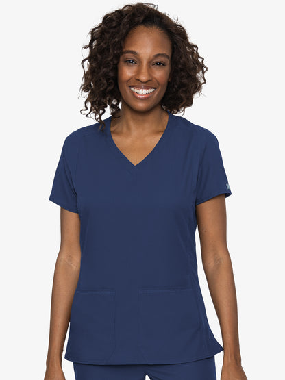 Med Couture 2468 Insight Side Pocket V-Neck Top navy