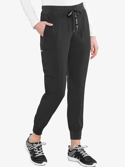 Med Couture Peaches 8721 Seamed Jogger Scrub Pant black