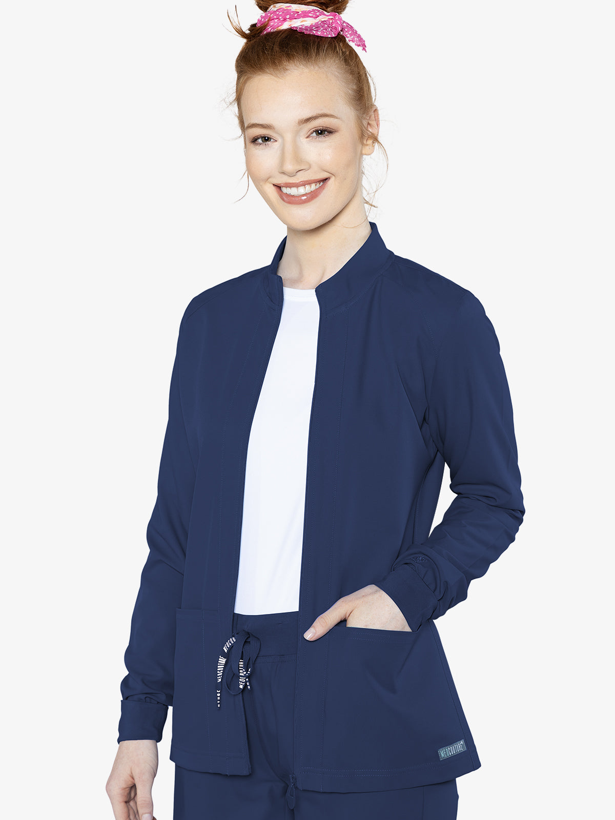 Med Couture 2660 Insight Women's Zip Front Warmup Jacket Navy 