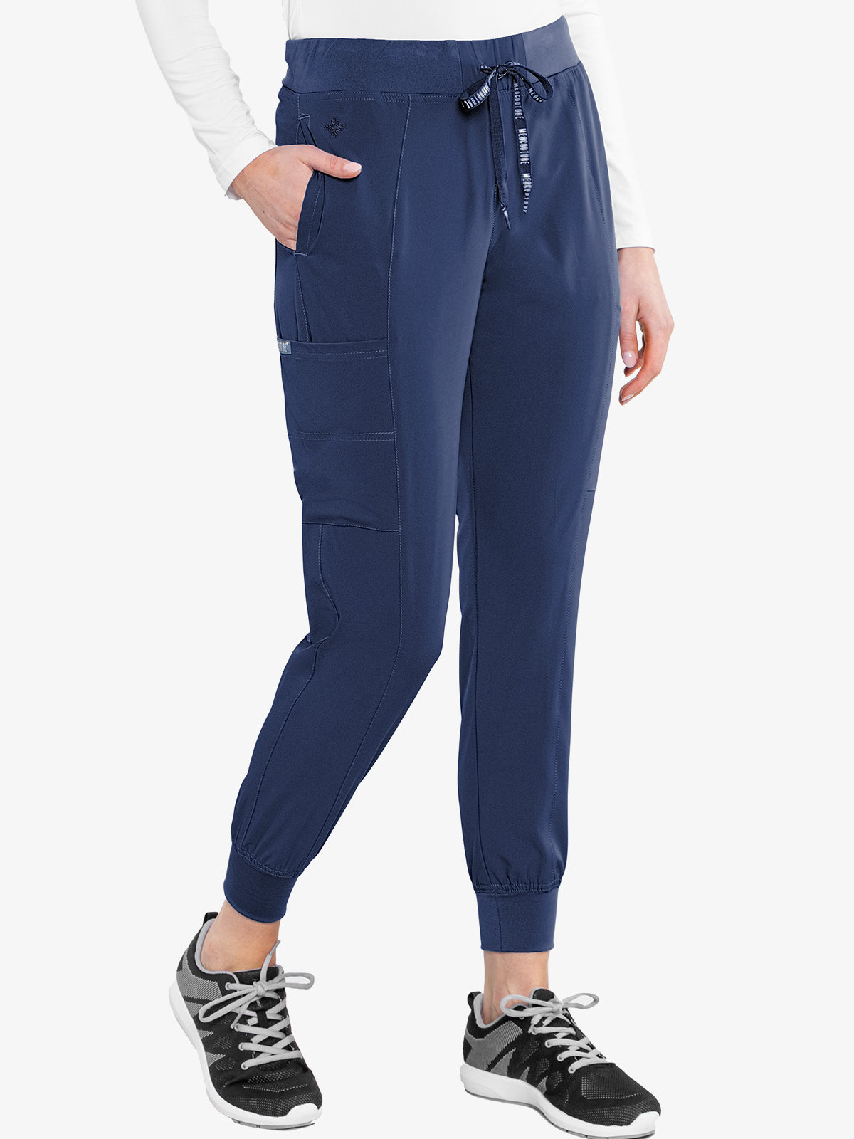 Med Couture Peaches 8721 Seamed Jogger Scrub Pant navy