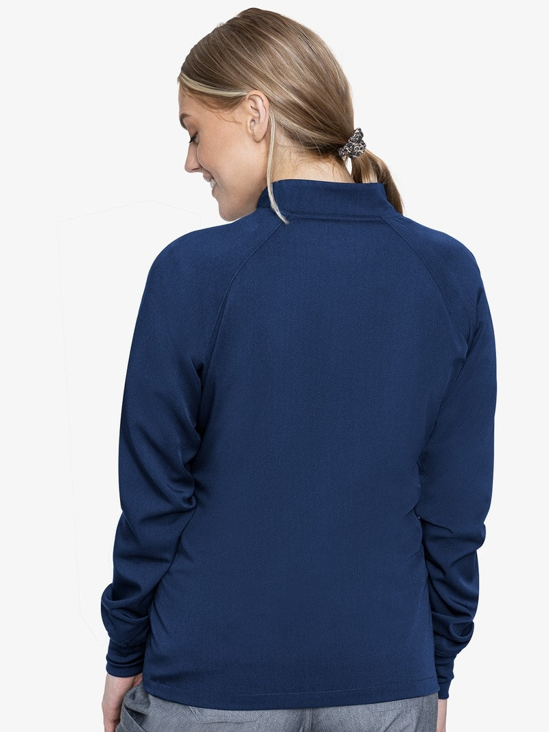 Med Couture Touch 7660 Women's Raglan Warmup Zip Jacket Navy Back