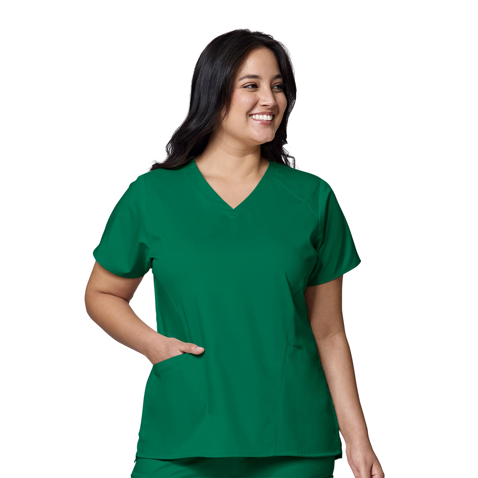 WonderWink Pro 6319 Women's Modern-Fit V-Neck Scrub Top Hunter