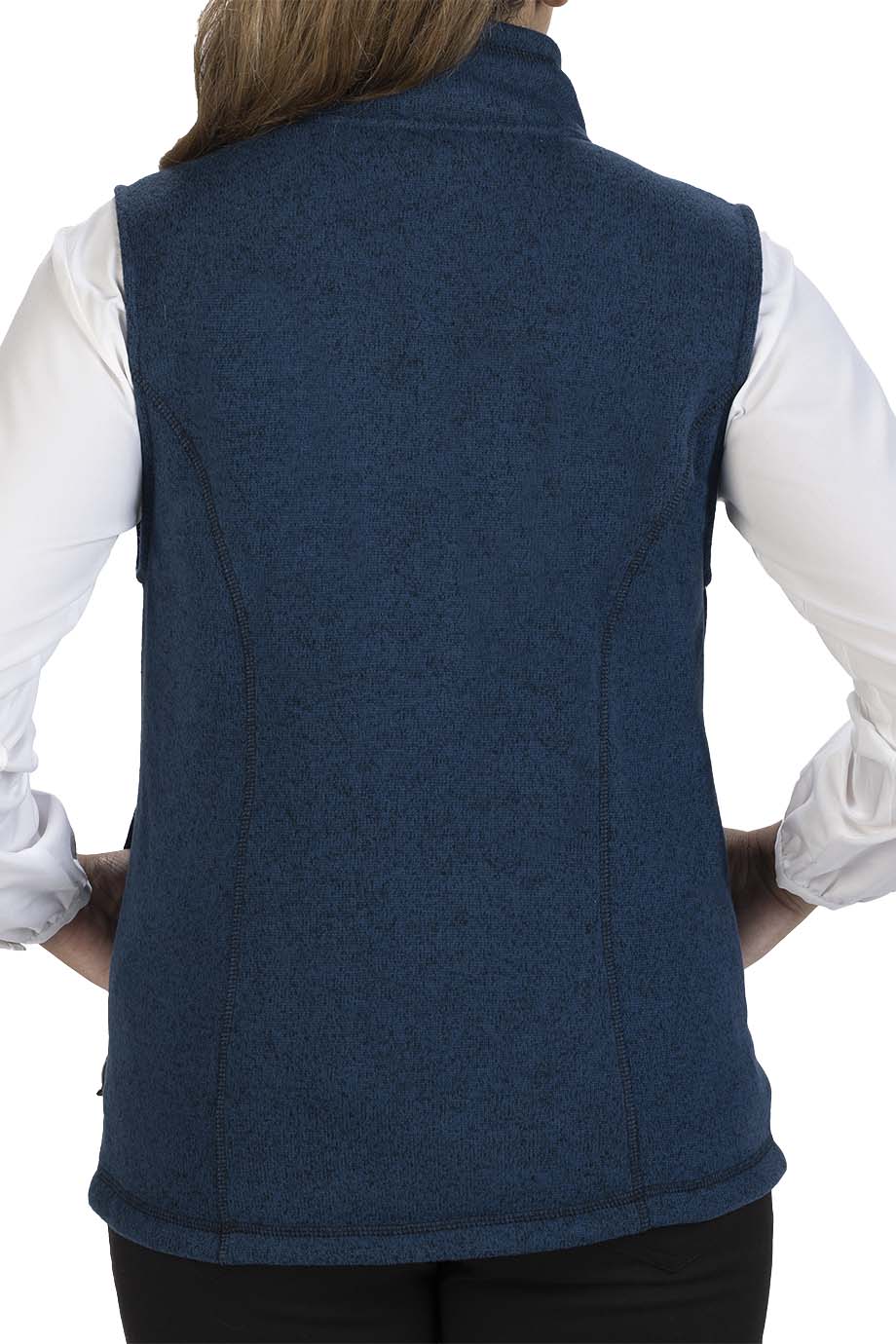 Edwards 6463 Women's Sweater Knit Fleece Vest Navy Back