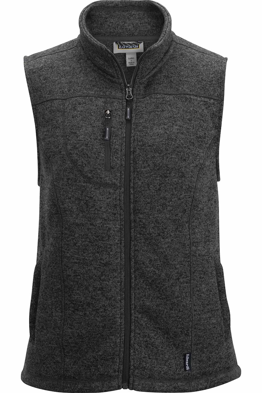Edwards 6463 Women's Sweater Knit Fleece Vest Black