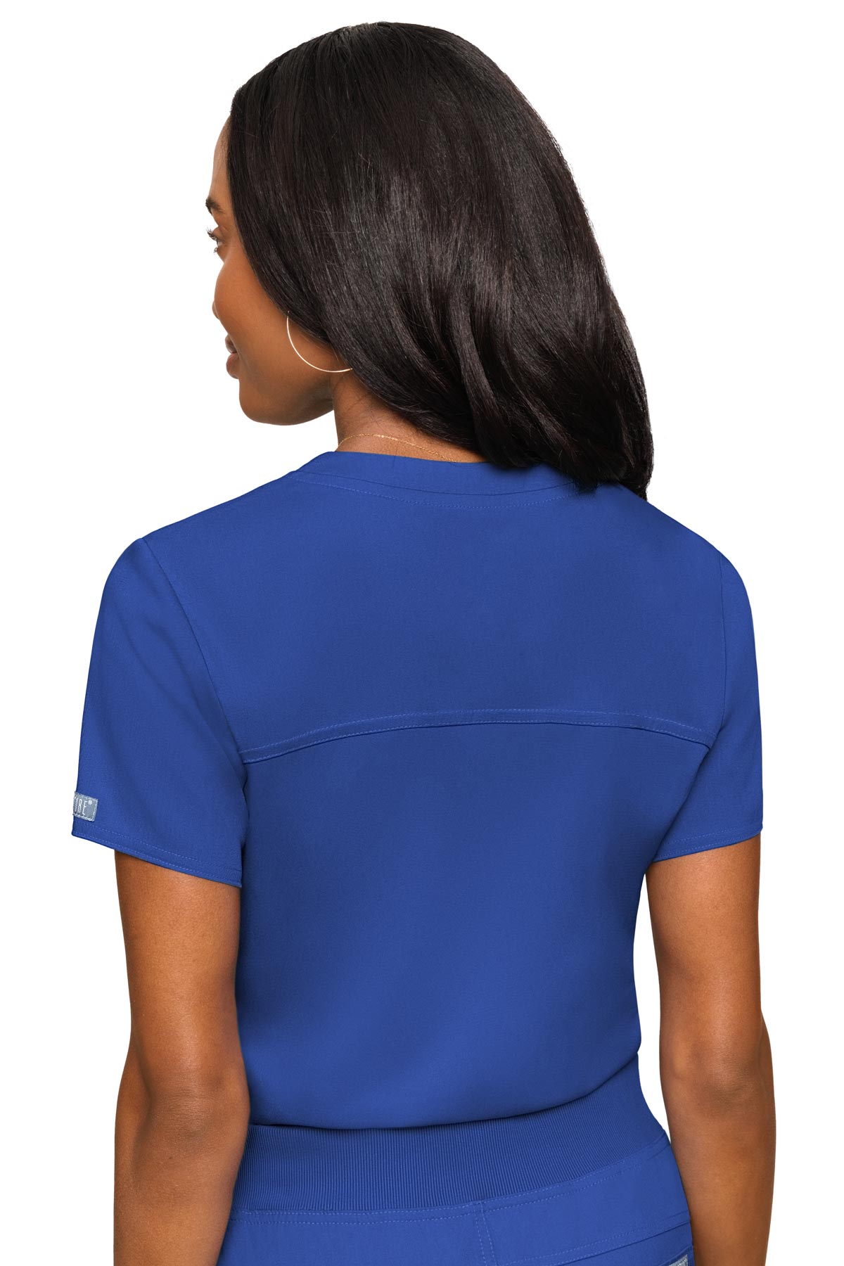 Med Couture Touch 7448 Women's Tuckable Chest Pocket Top Royal Back