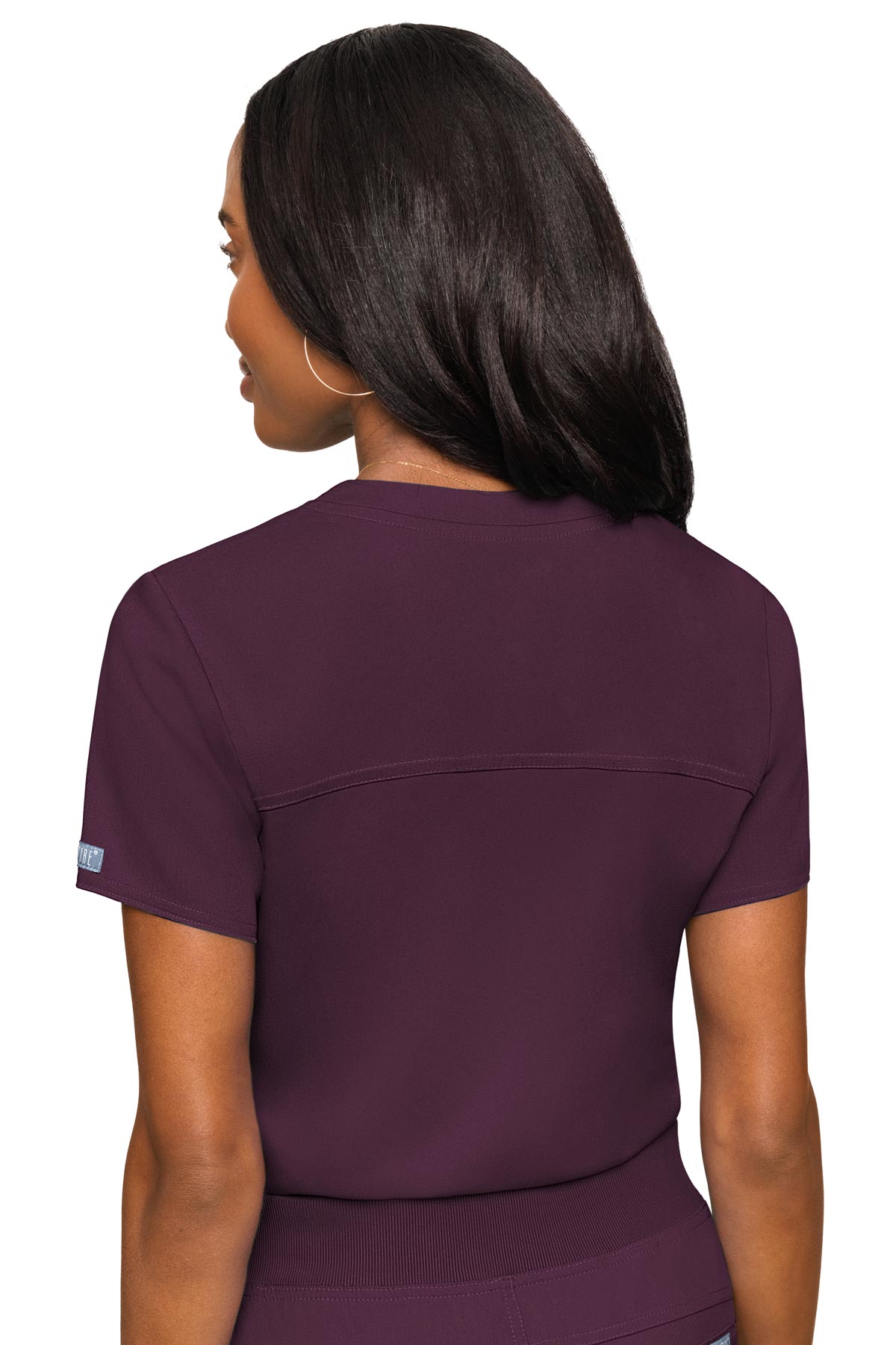 Med Couture Touch 7448 Women's Tuckable Chest Pocket Top Wine