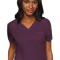 Med Couture Touch 7448 Women's Tuckable Chest Pocket Top Wine