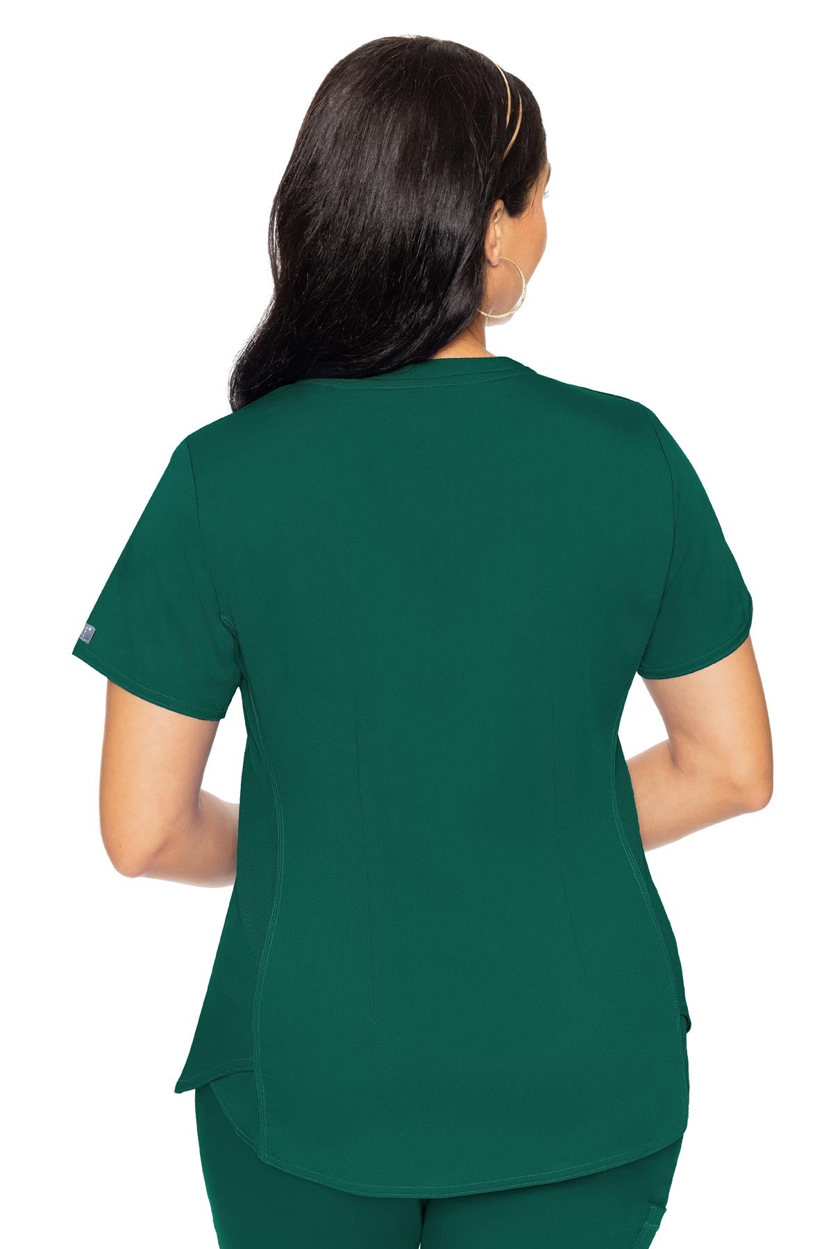 Med Couture Touch 7459 Women's V-Neck Shirttail Top Hunter Back
