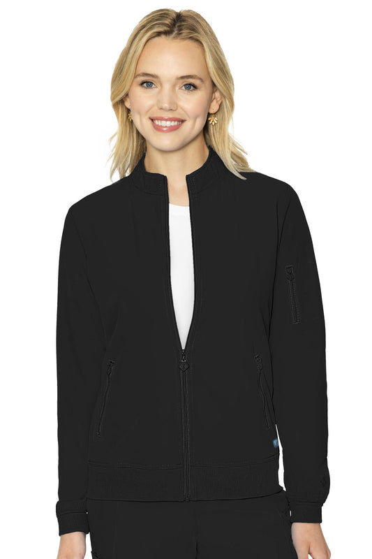 Med Couture Peaches 8674 Women's Full Zip Warm-Up Jacket Black 