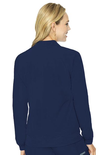 Med Couture Peaches 8674 Women's Full Zip Warm-Up Jacket Navy Back 