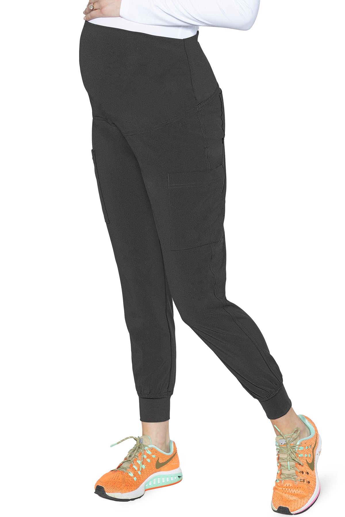 Med Couture Plus One 8729 Maternity Jogger Pant Black 