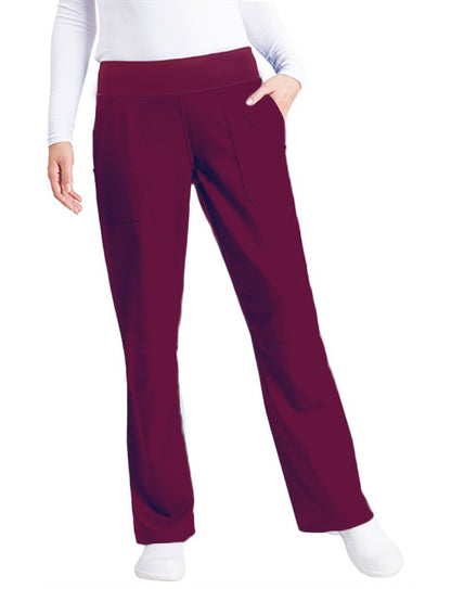 Healing Hands Purple Label 9133 Women's Straight Leg Pant - PETITE Wine