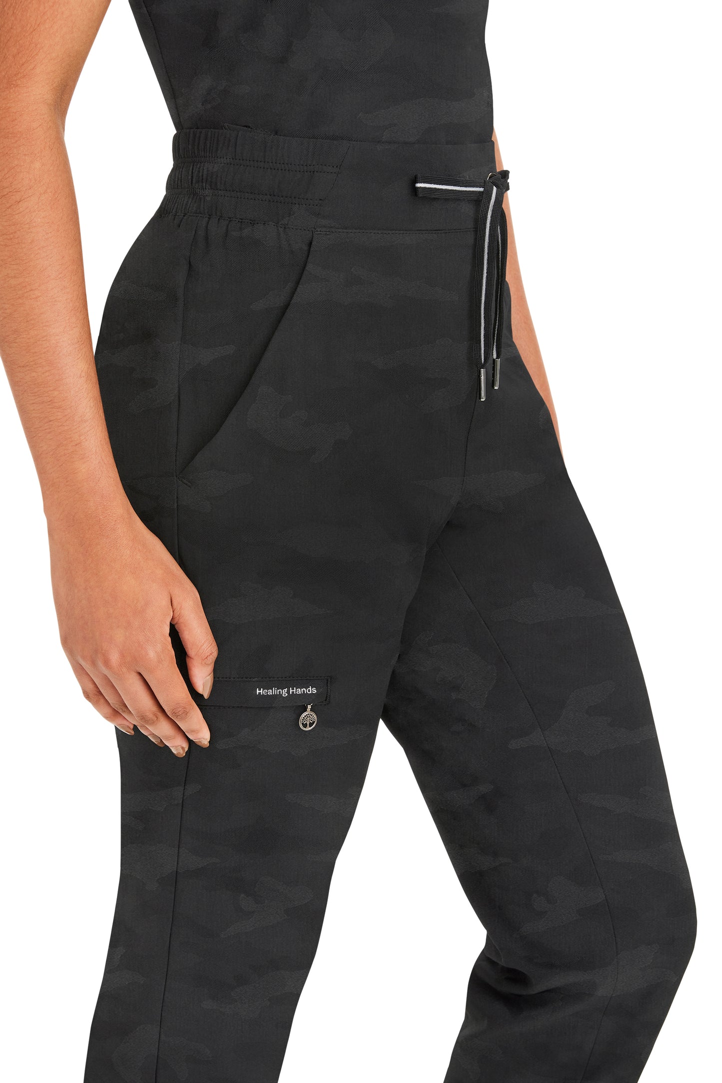 Healing Hands Purple Label Camo 9350 Women's Tate Jogger Pant Black Side Detail