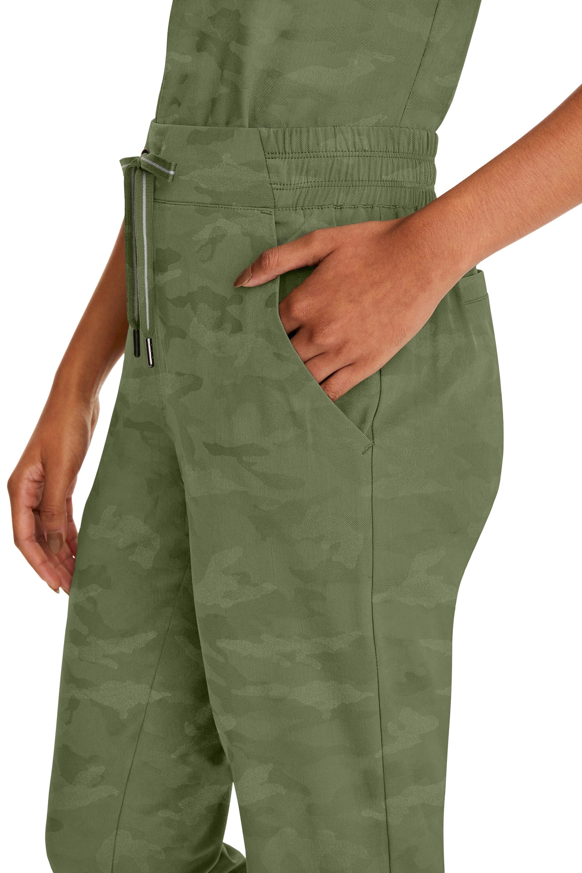 Healing Hands Purple Label Camo 9350 Women's Tate Jogger Pant Olive Side Detail