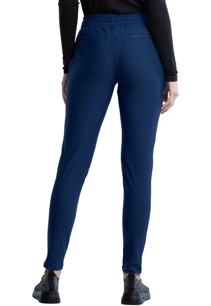 Cherokee Form Women's Mid-Rise Tapered Leg Scrub Pant - TALL navy back