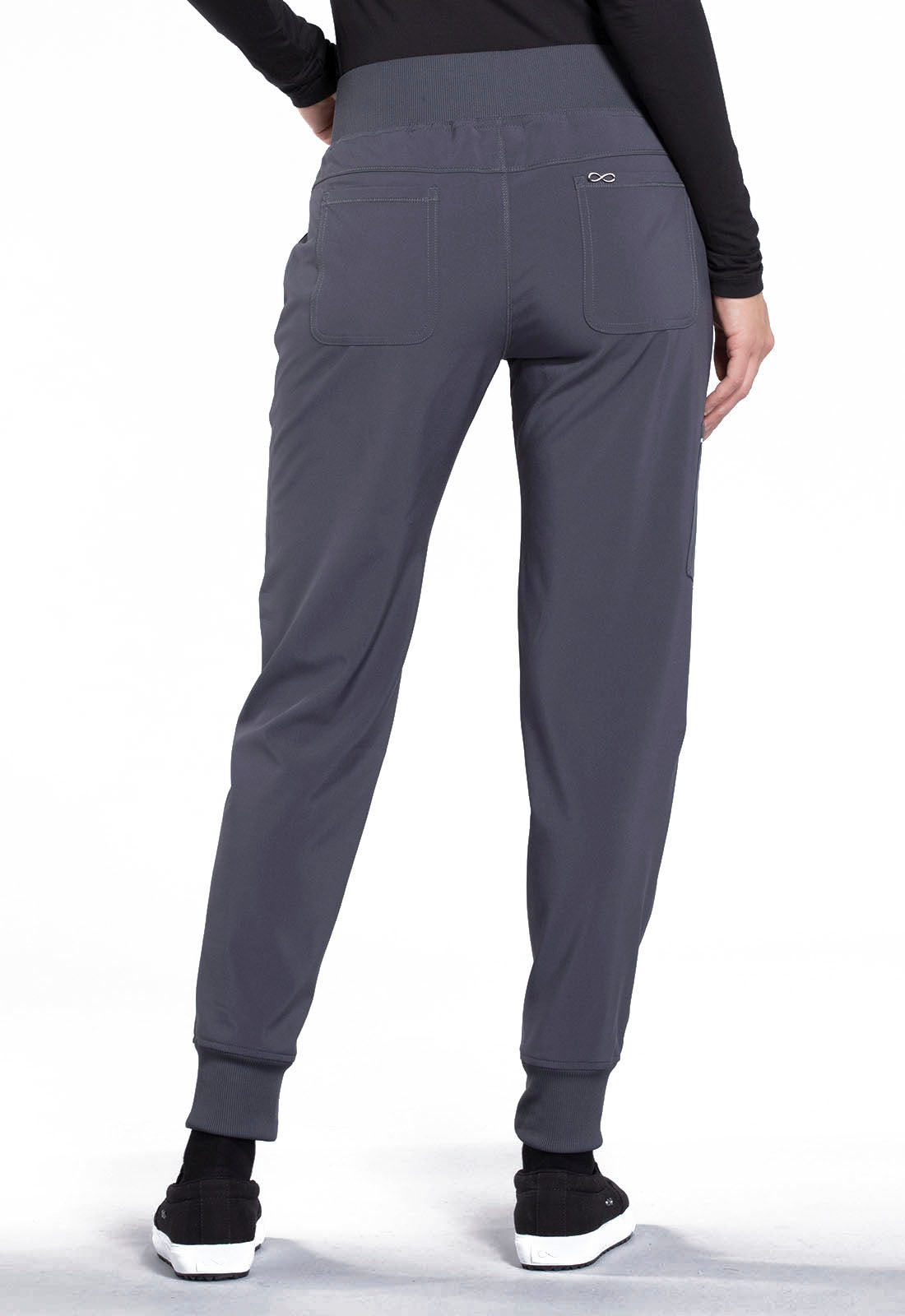 Cherokee Infinity CK110A Women's Jogger Pant pewter grey back 