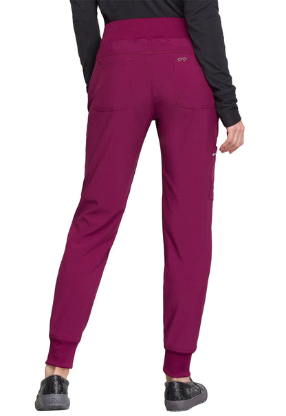 Cherokee Infinity CK110A Women's Jogger Pant - PETITE wine back 