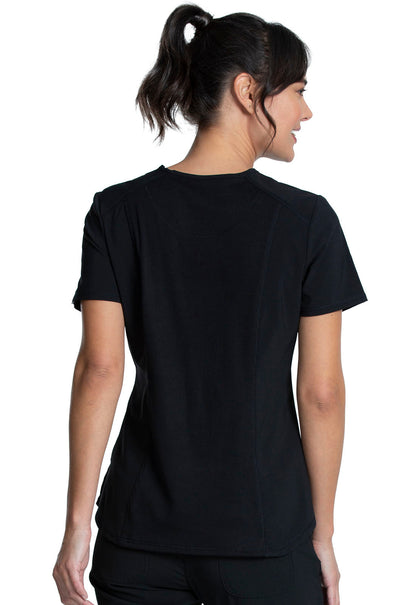 Cherokee Infinity CK687 Tuckable V-Neck Top black back