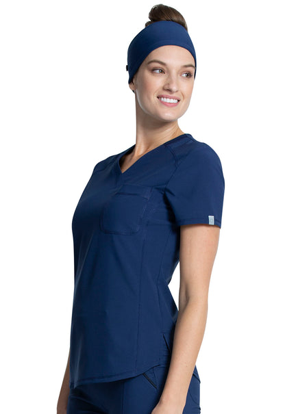 Cherokee Infinity CK687 Tuckable V-Neck Top navy