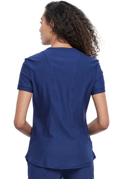 Cherokee Form Women's V-Neck Scrub Top navy back 