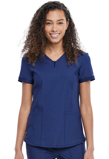 Cherokee Form Women's V-Neck Scrub Top navy 