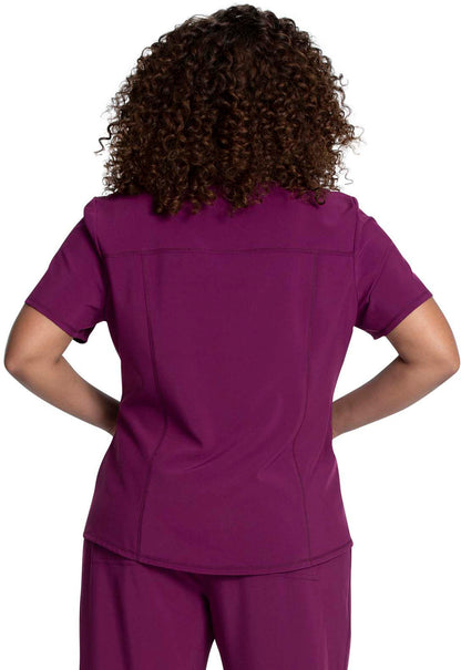 Cherokee Allura Women's V-Neck Scrub Top Wine Back