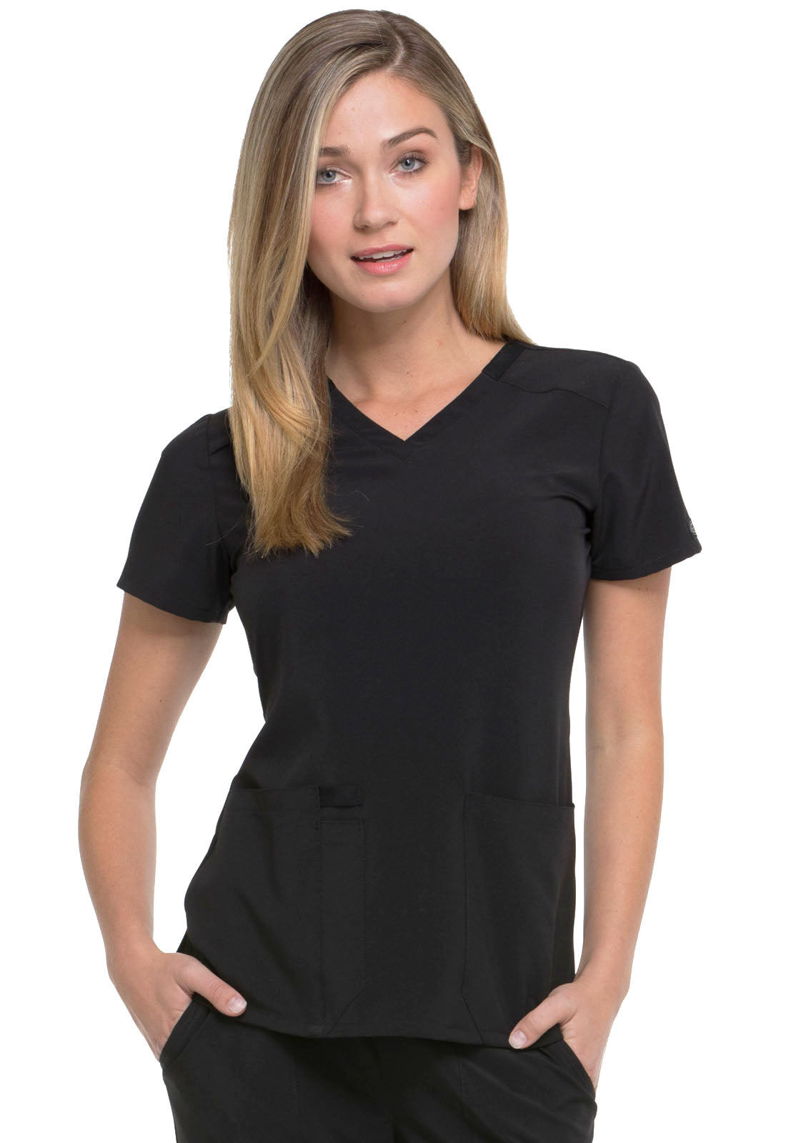 Dickies EDS DK615 V-Neck Women's Scrub Top black front