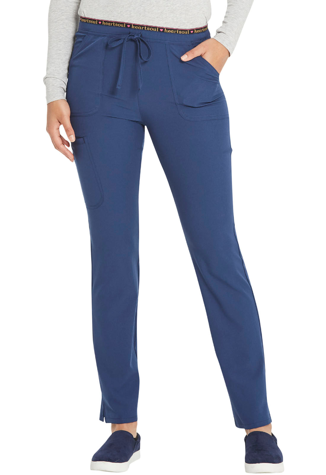 Cherokee HeartSoul Women's Low Rise Drawstring Pant navy 