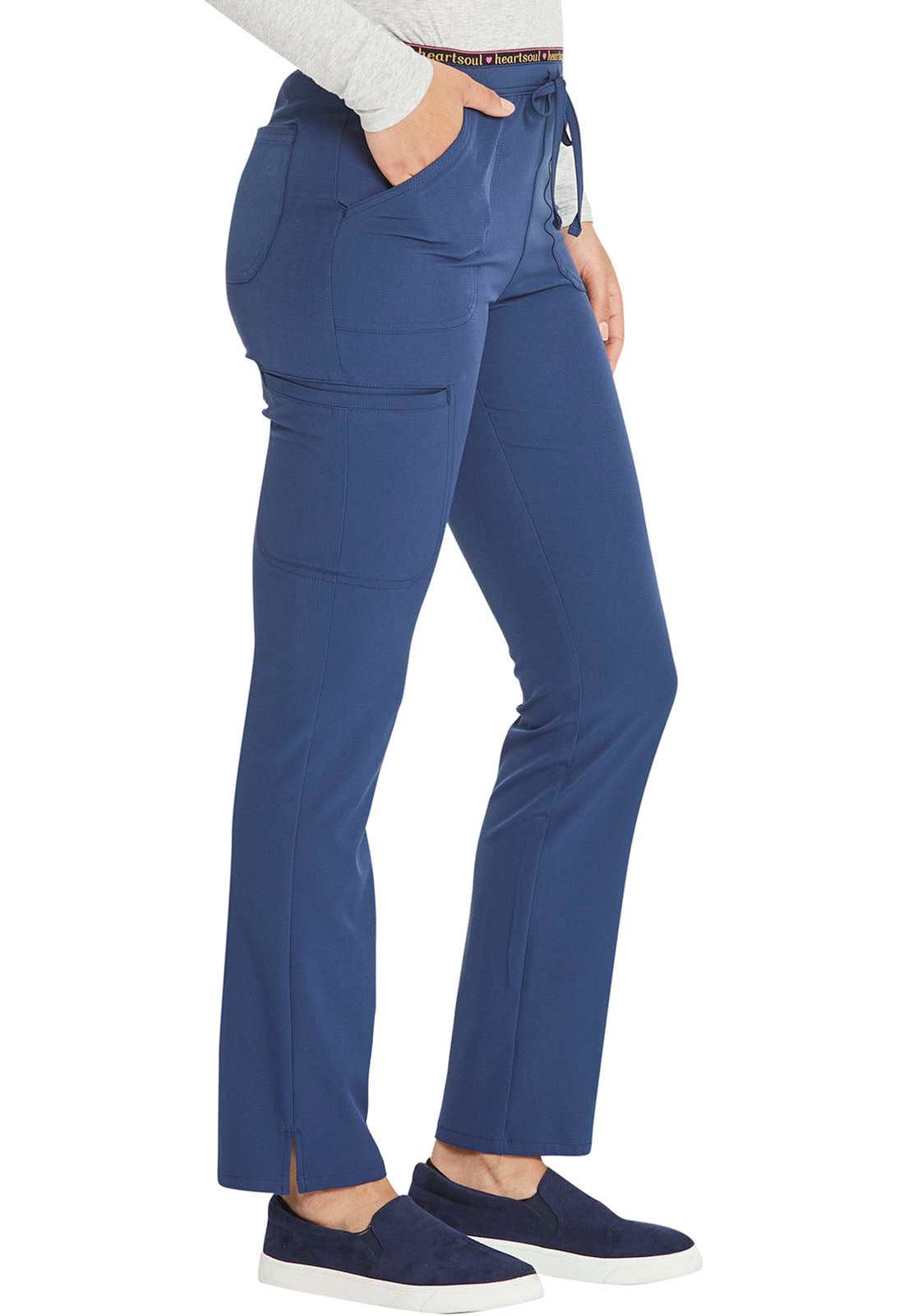 Cherokee HeartSoul Women's Low Rise Drawstring Pant navy right side 