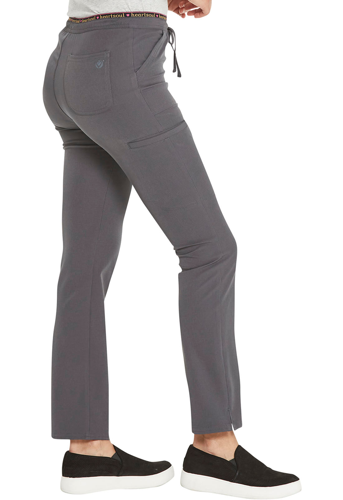 Cherokee HeartSoul Women's Low Rise Drawstring Pant pewter right