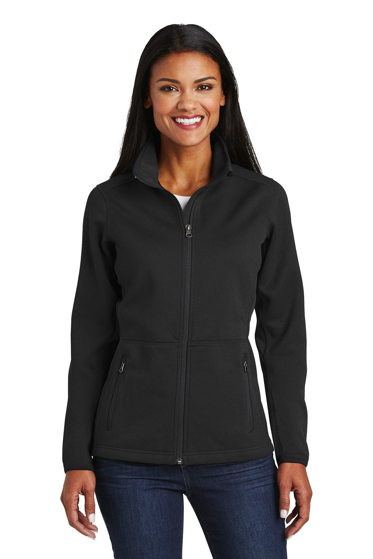 PA L222 Women's Pique Fleece Jacket Black 