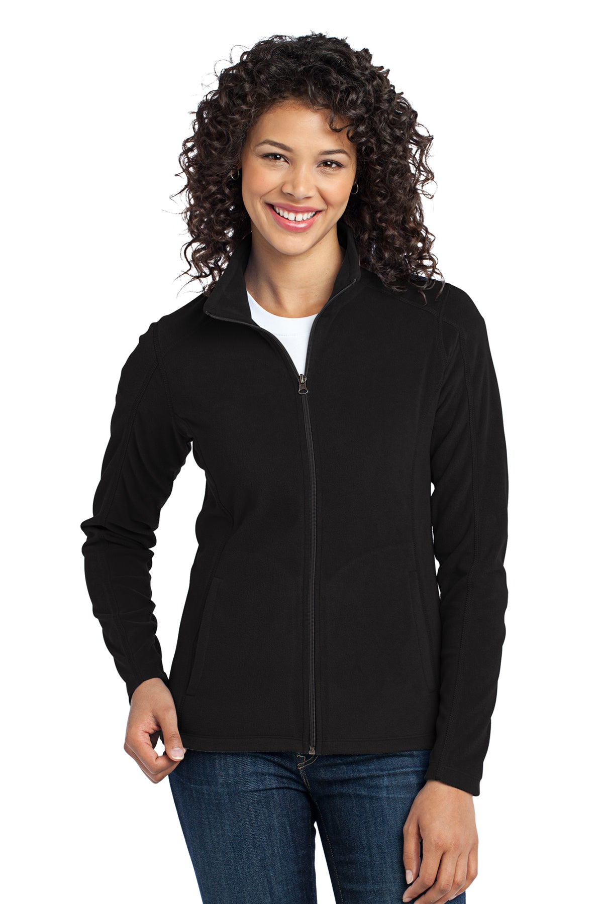 Port Authority L223 Women's Microfleece Zip Jacket Black 